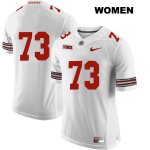 Women's NCAA Ohio State Buckeyes Michael Jordan #73 College Stitched No Name Authentic Nike White Football Jersey RN20K36DT